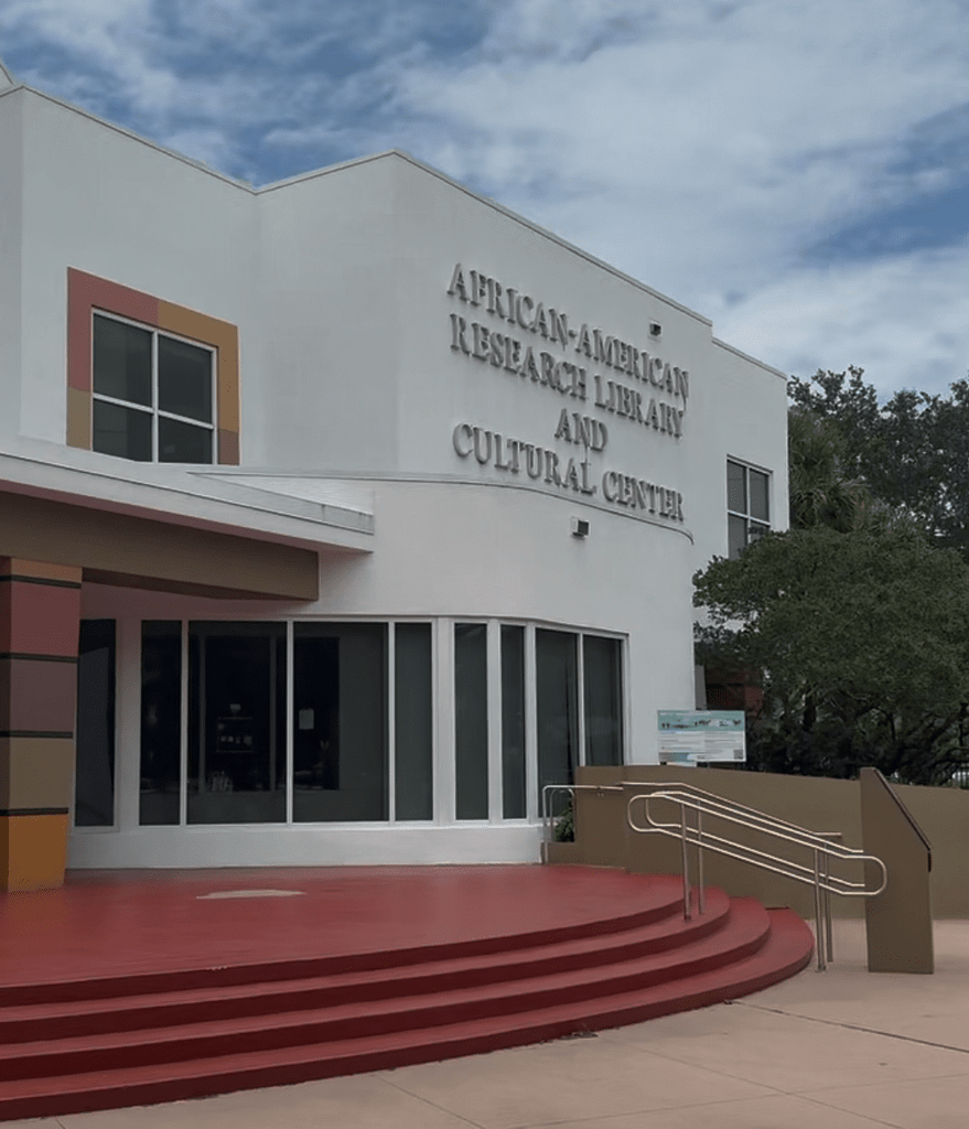 The African-American Research Library and Cultural Center on Sistrunk Boulevard in Fort Lauderdale, Florida.